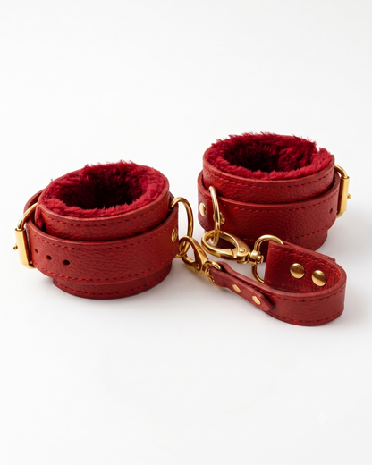 Set de Esposas de Cuero Rojas