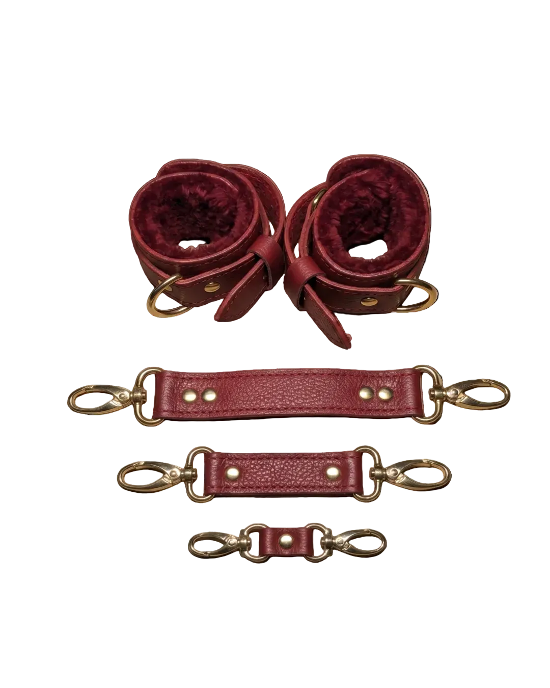 Set de Esposas de Cuero Rojas