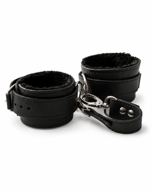 Set de Esposas de Cuero Negro