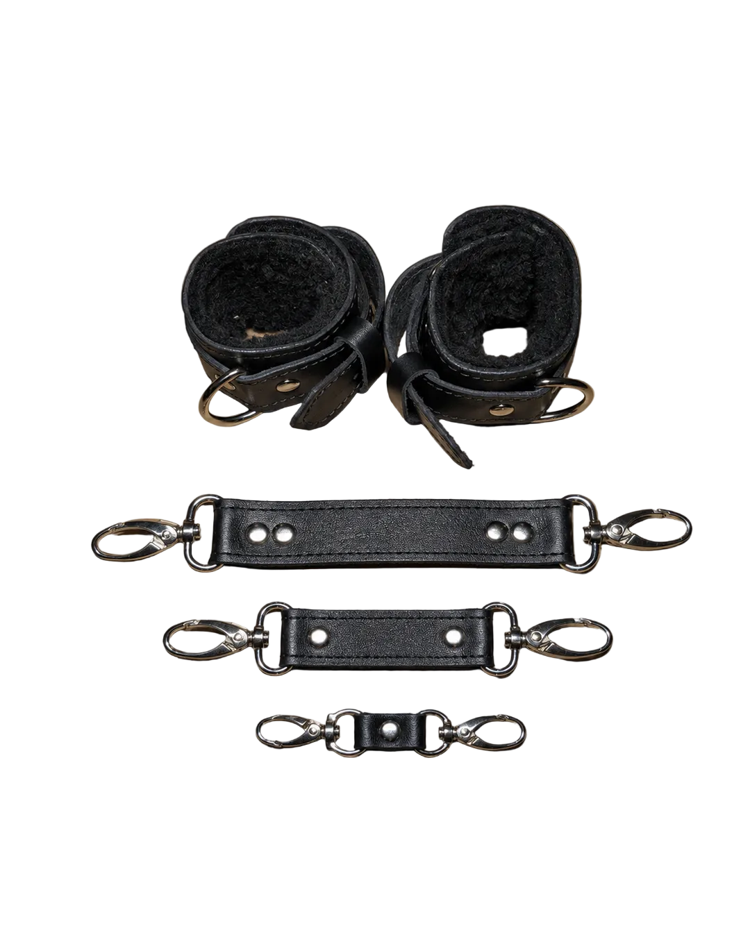 Set de Esposas de Cuero Negro
