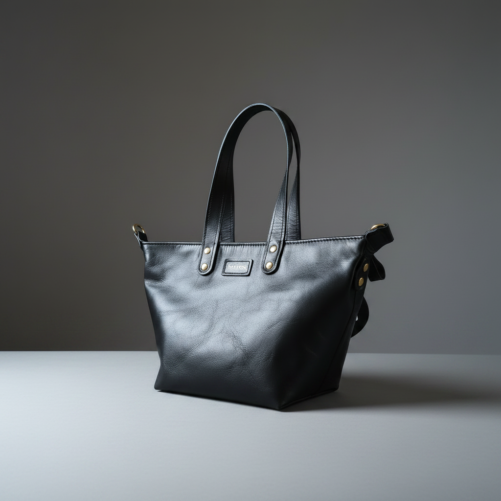 PARVENS Black Tote - Fondo gris