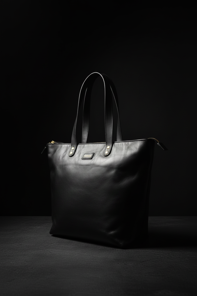 PARVENS Leather Tote - Premium Editorial v2